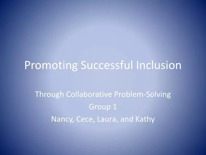 promoting successful inclusion