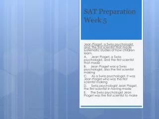 SAT Preparation Week 5