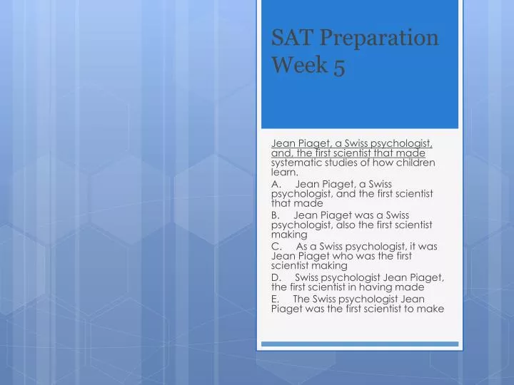 sat preparation week 5