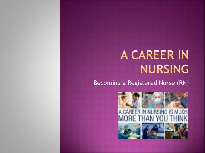 a career in nursing