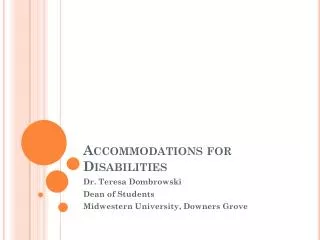 Accommodations for Disabilities