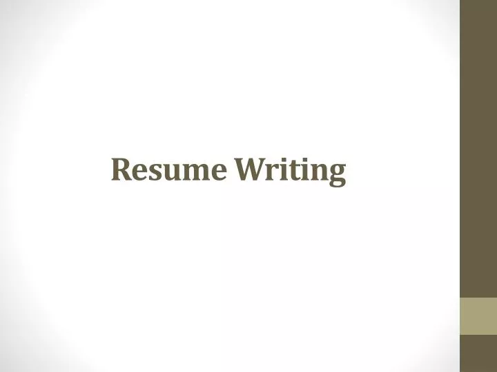 resume writing