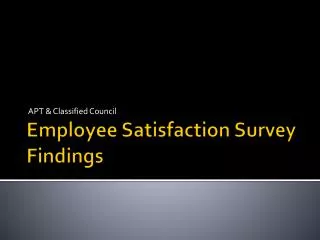 Employee Satisfaction Survey Findings