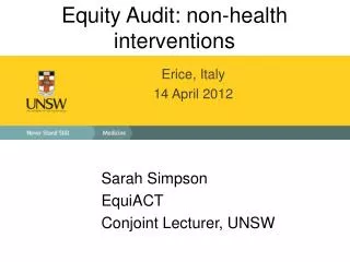 Equity Audit: non-health interventions