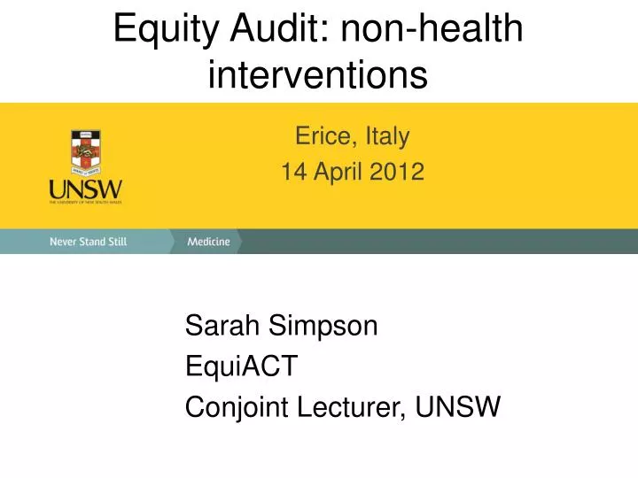 equity audit non health interventions