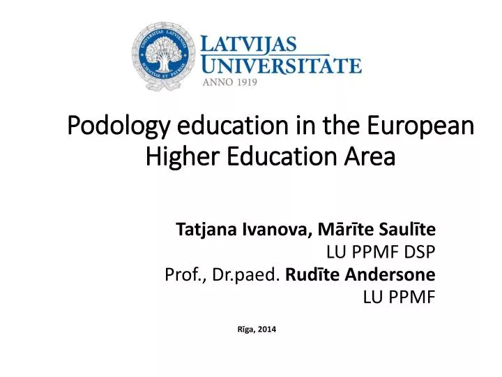 podolog y education in the european higher education area