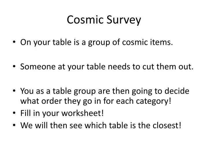 cosmic survey