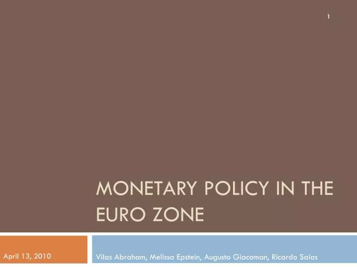 monetary policy in the euro zone