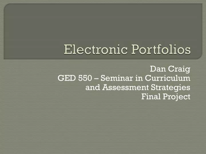 electronic portfolios