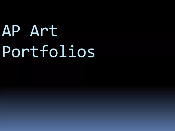 ap art portfolios