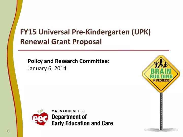 fy15 universal pre kindergarten upk renewal grant proposal