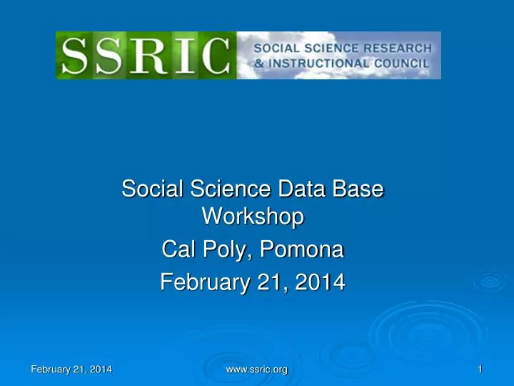 social science data base workshop cal poly pomona february 21 2014