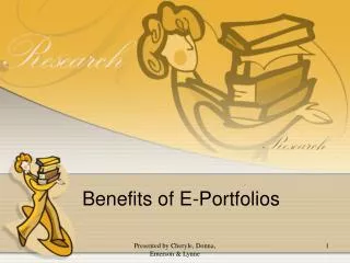 Benefits of E-Portfolios