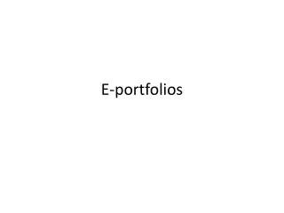E-portfolios