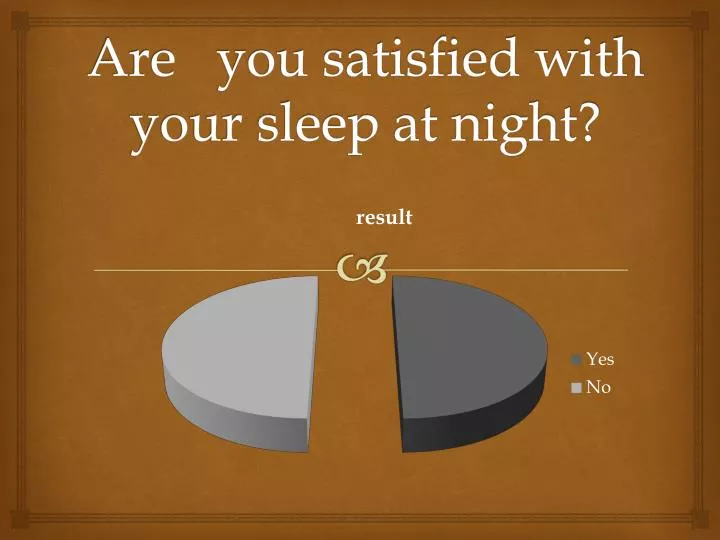 are you satisfied with your sleep at night