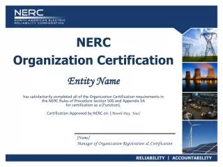 NERC Organization Certification