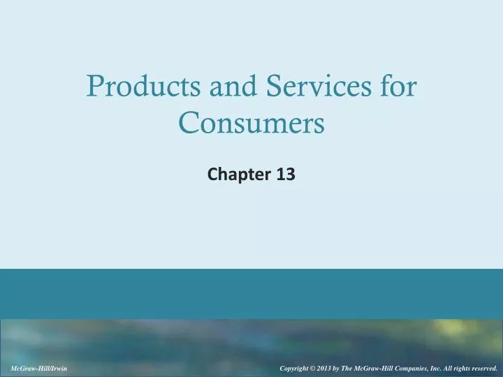 products and services for consumers