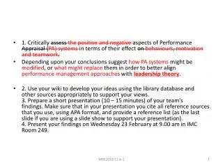 11 PA s Evaluation, using Scoring Assessment with the Leadership Theories.