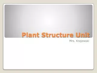 Plant Structure Unit