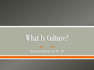 What Is Culture?