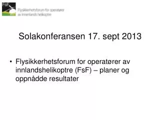solakonferansen 17 sept 2013