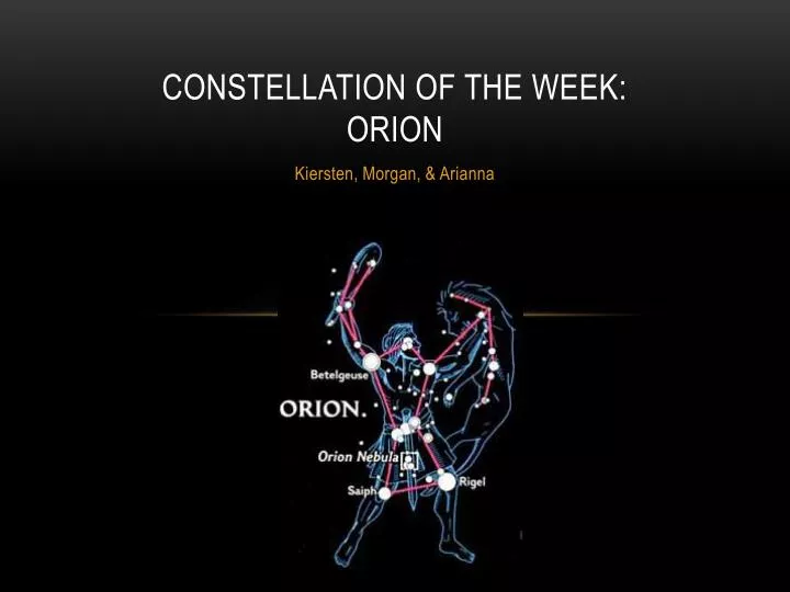 constellation of the week orion