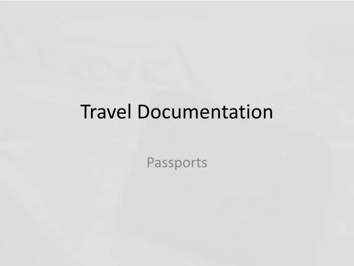 travel documentation