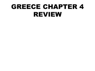 GREECE CHAPTER 4 REVIEW