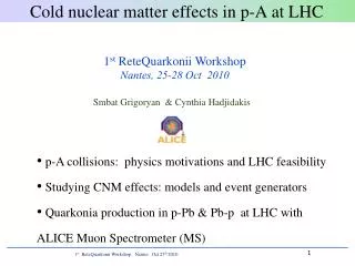 Cold nuclear matter effects in p-A at LHC