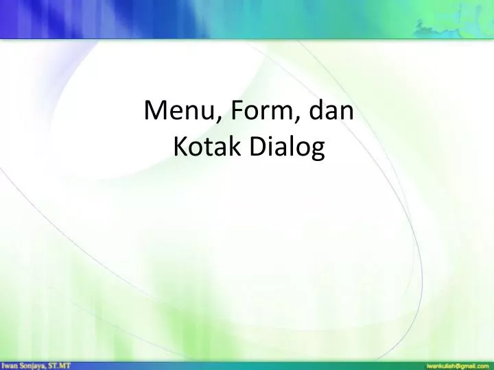 menu form dan kotak dialog