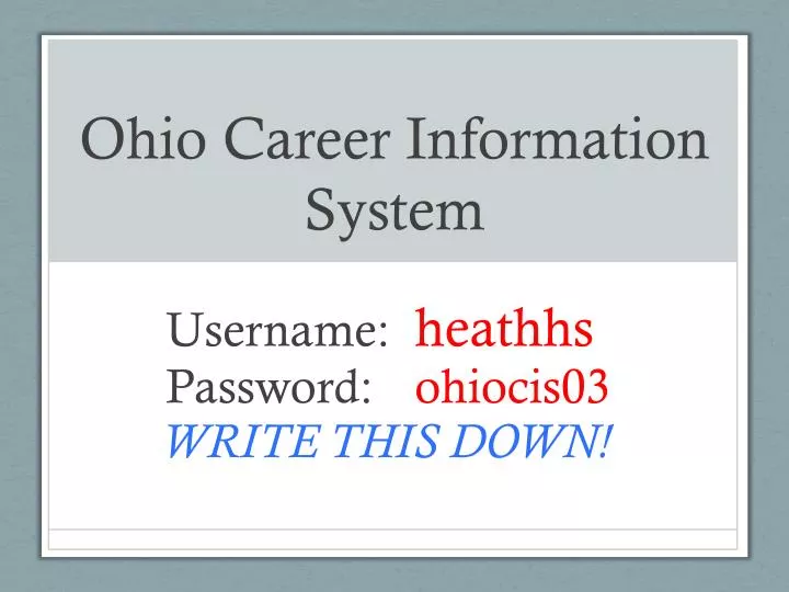ohio career information system