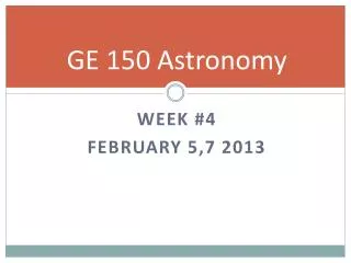 GE 150 Astronomy