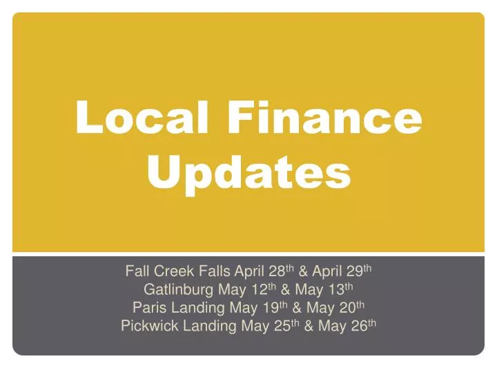 local finance updates