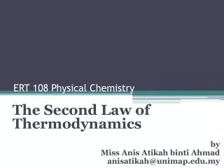 ERT 108 Physical Chemistry