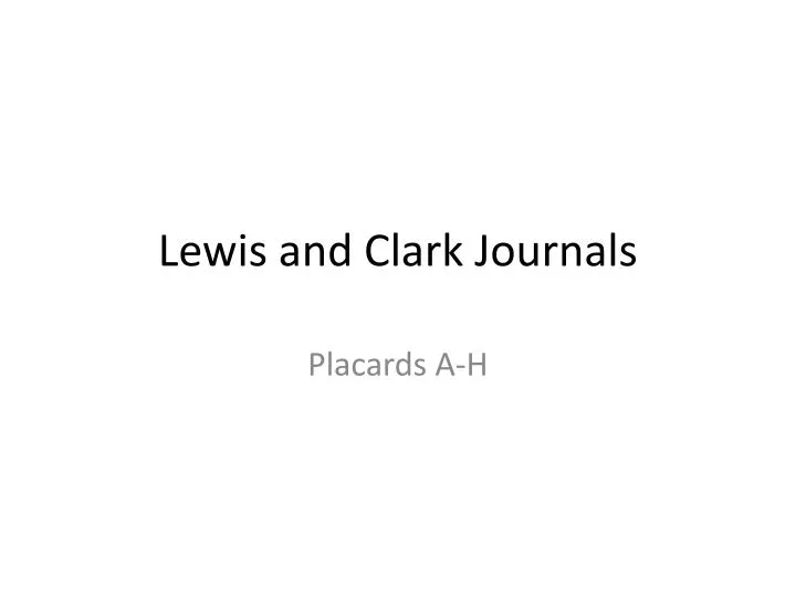 lewis and clark journals