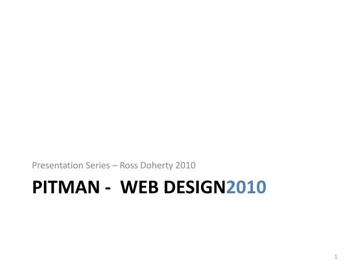 p itman web design 2010