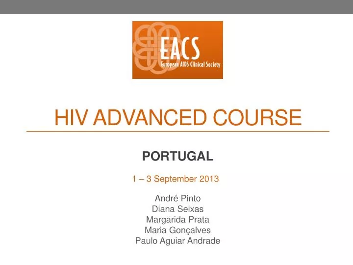 hiv advanced course