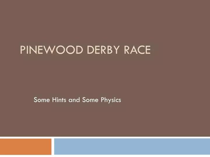 pinewood derby race