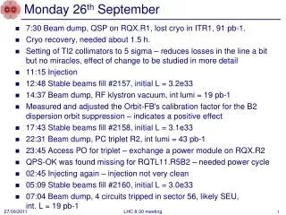 Monday 26 th September