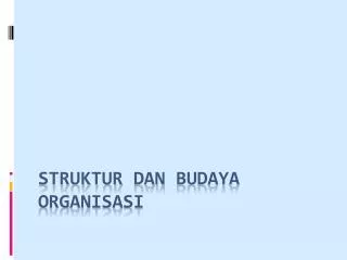 struktur dan budaya organisasi