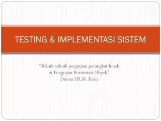 testing implementasi sistem