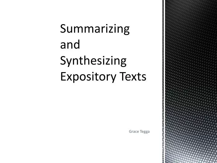 summarizing and synthesizing expository texts