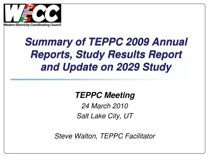 summary of teppc 2009 annual reports study results report and update on 2029 study