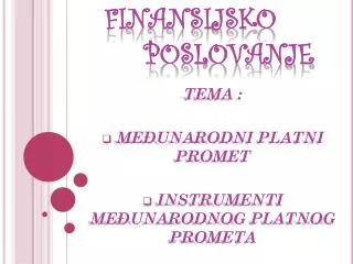 finansijsko poslovanje