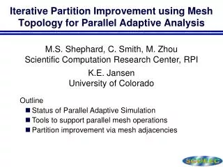 Iterative Partition Improvement using Mesh Topology for Parallel Adaptive Analysis