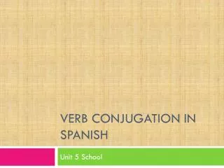 verb conjugation in spanish
