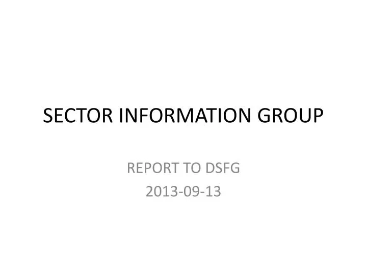 sector information group