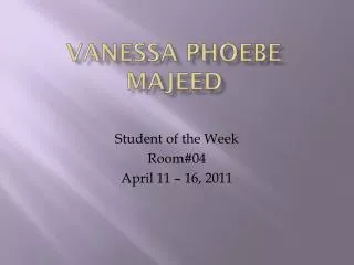 Vanessa Phoebe Majeed