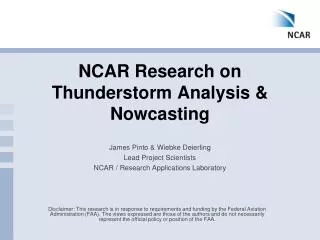 NCAR Research on Thunderstorm Analysis &amp; Nowcasting
