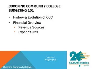 Coconino Community College Budgeting 101